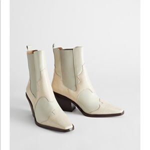 ISO & Other Stories Square Toe Leather Cowboy Boot
